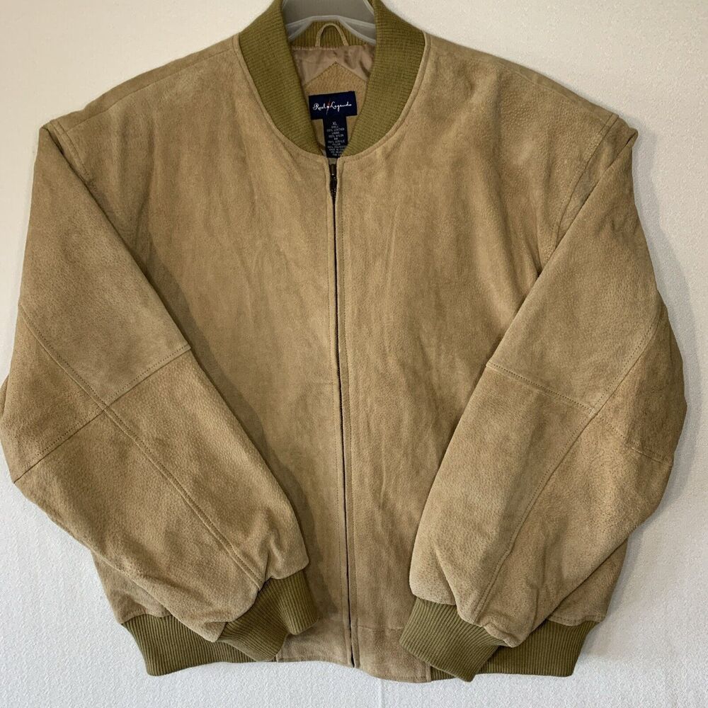 Reel Legends Men Leather Bomber Jacket Country Western Cowboy Soft Rodeo XL 100%